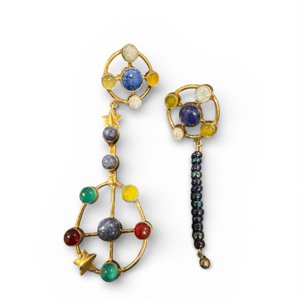 Colorful Gemstone Drop Earrings by AmorFirst